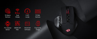 Redragon M811 PRO Wireless MMO Gaming Mouse