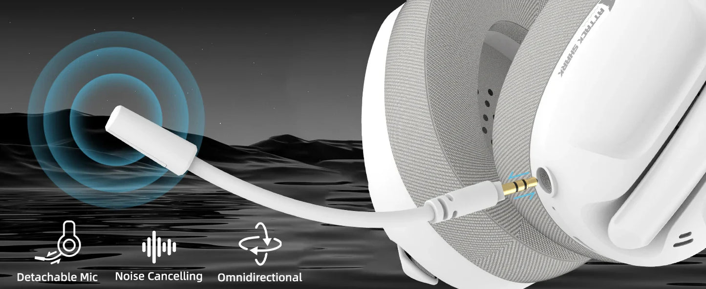 ATTACK SHARK L80 Ultra-Light Tri-Mode Gaming Headset – Wireless & Wired for PC, PS4, PS5, Switch & Xbox