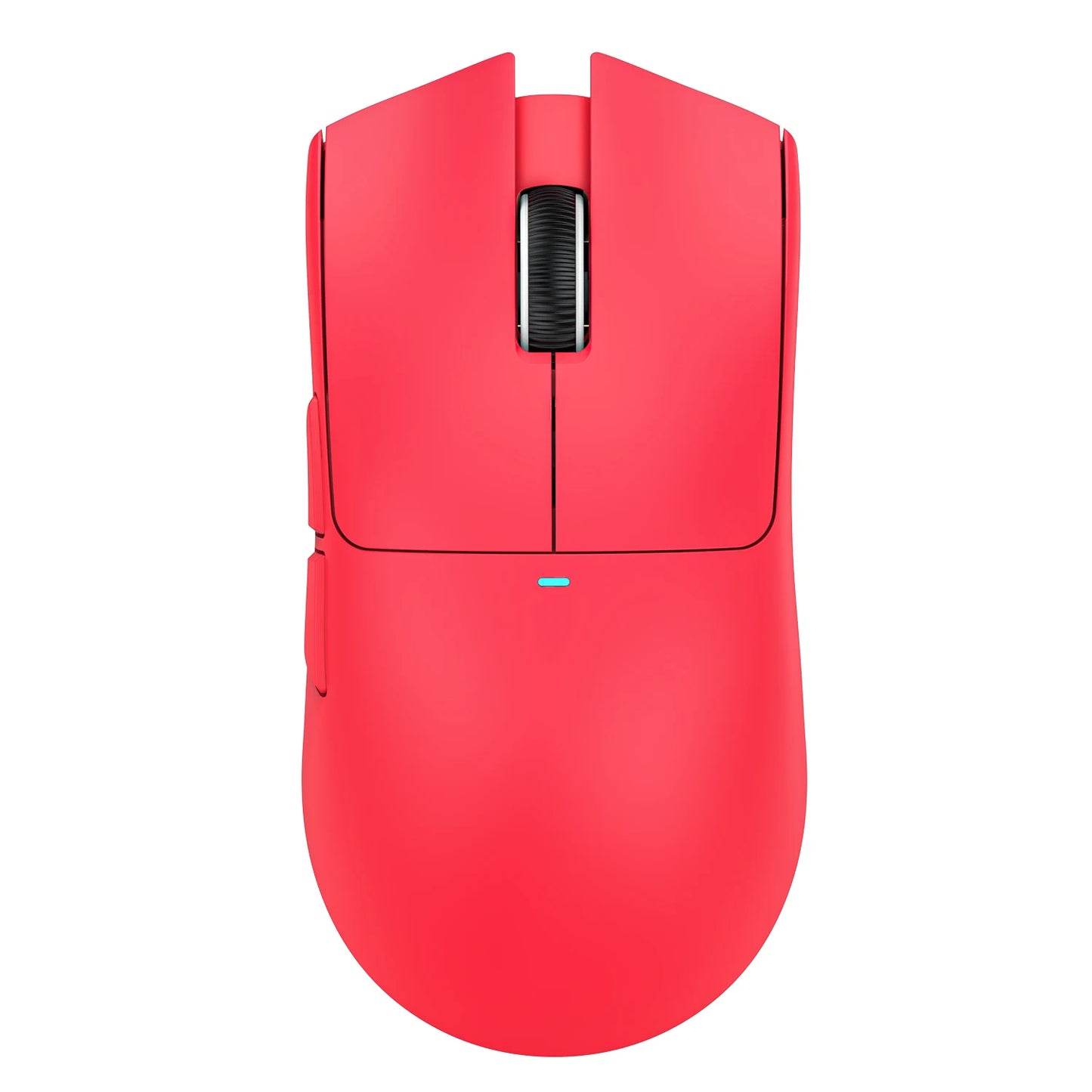 Red computer mouse on a white background
