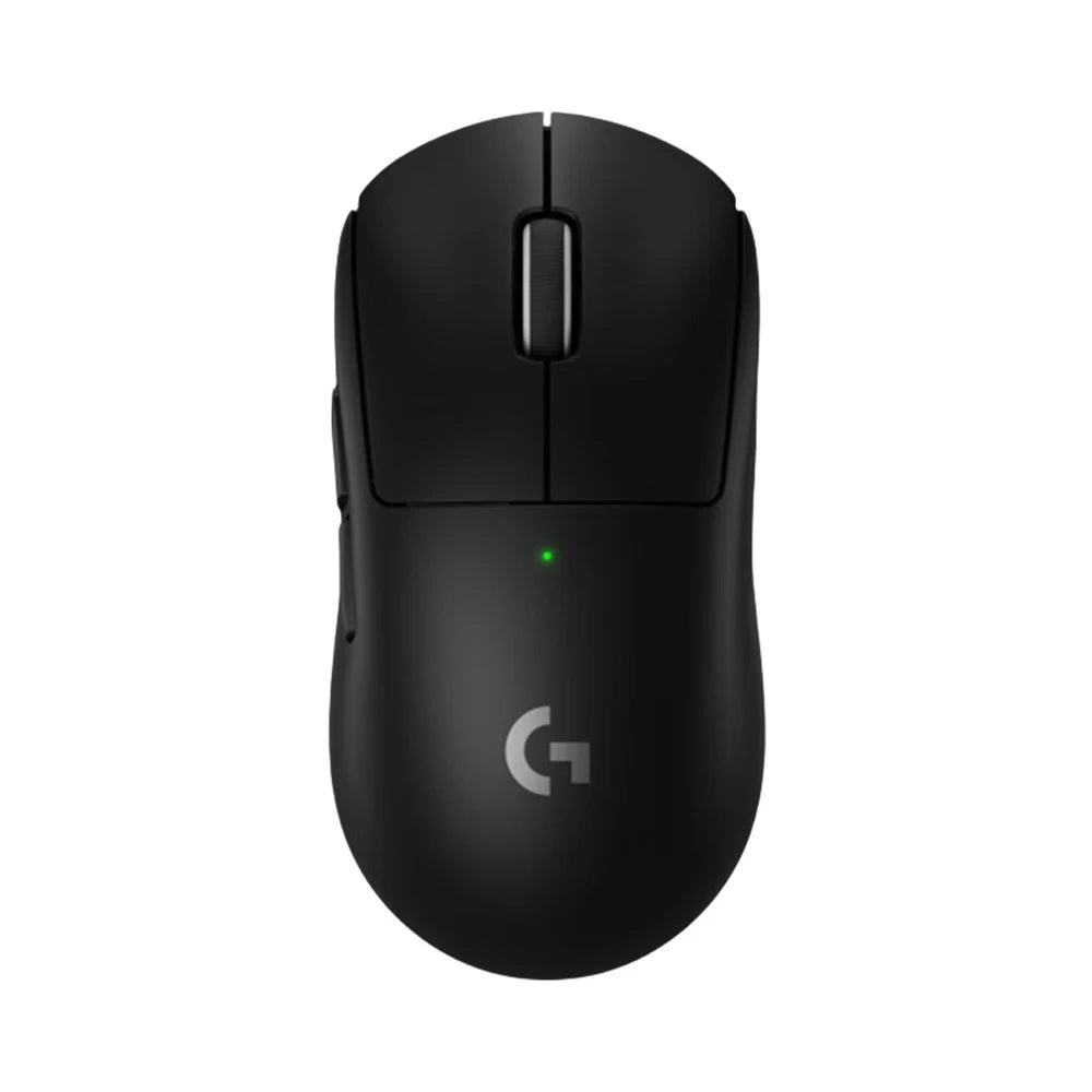 Black gaming mouse with a visible brand logo on a white background