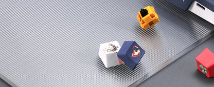 Colorful dice cubes on a textured surface