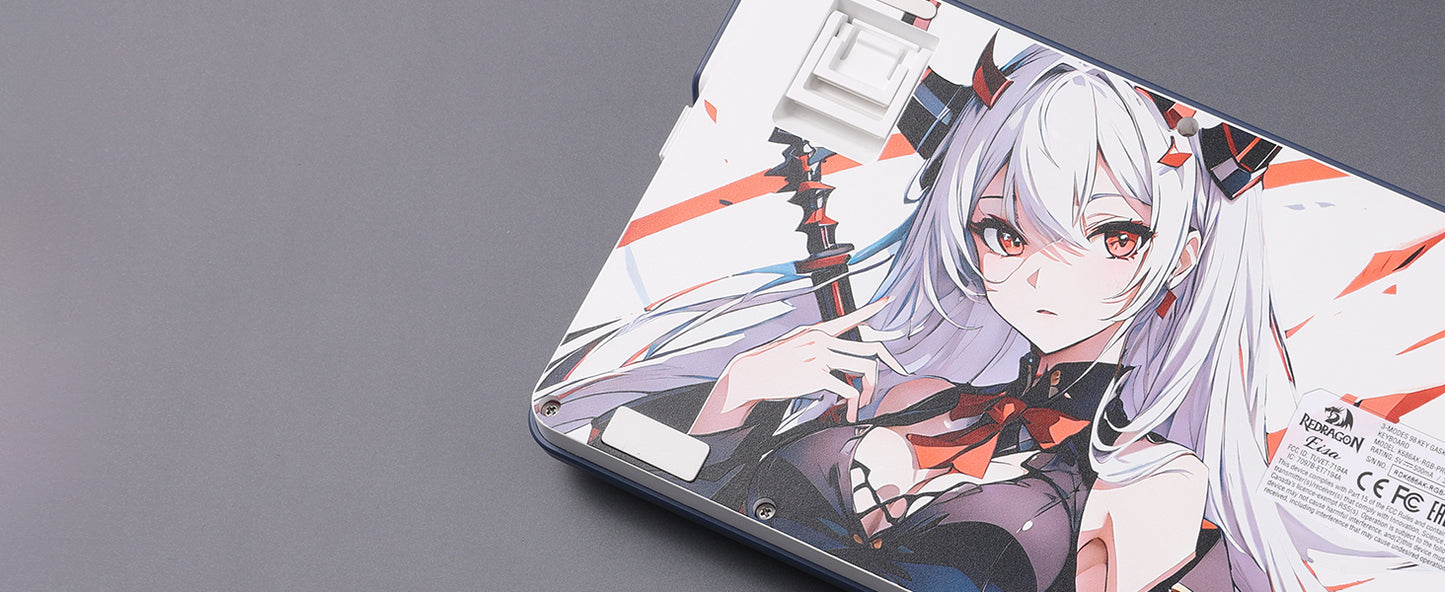 Phone case with anime character design on a gray background