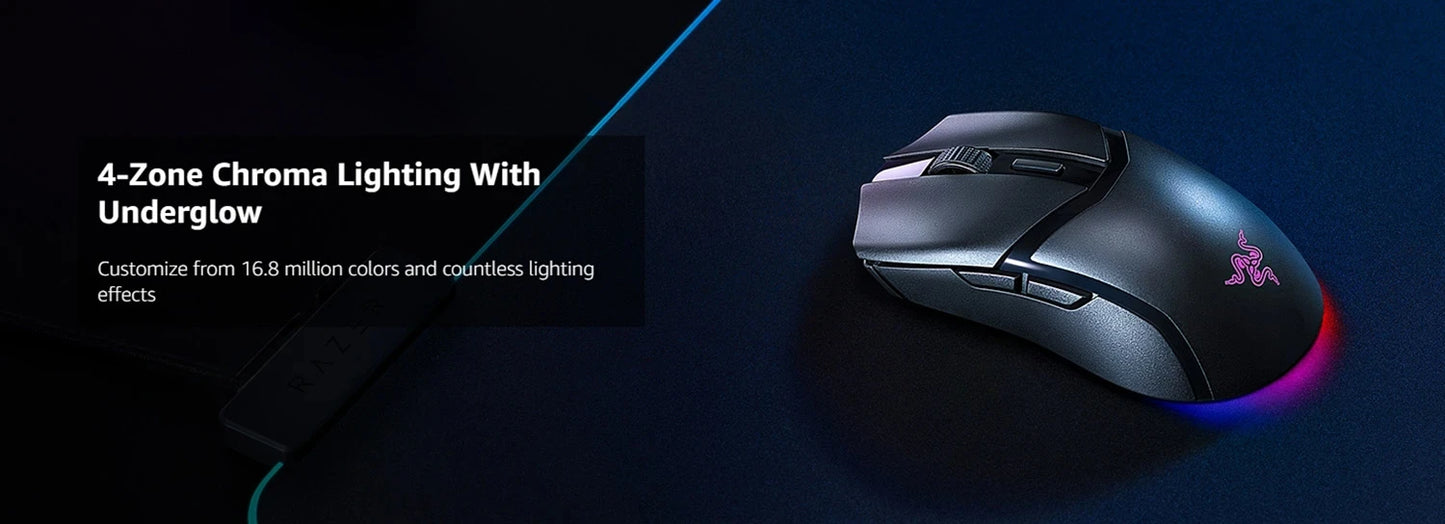 Razer Cobra Pro HyperSpeed Wireless Gaming Mouse Chroma RGB Lighting 26K Sensor, Gen-4 Switches 2.4GHz, Bluetooth USB C