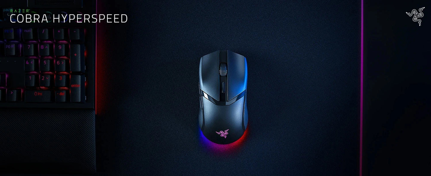 Razer Cobra Pro HyperSpeed Wireless Gaming Mouse Chroma RGB Lighting 26K Sensor, Gen-4 Switches 2.4GHz, Bluetooth USB C
