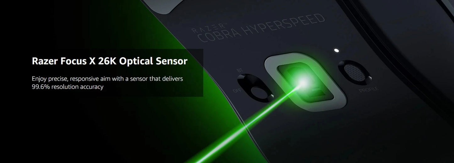 Razer Cobra Pro HyperSpeed Wireless Gaming Mouse Chroma RGB Lighting 26K Sensor, Gen-4 Switches 2.4GHz, Bluetooth USB C