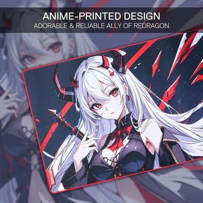Redragon EISA P047 Anime Gaming Mouse Pad - Smooth Lycra Surface, Anti-Slip Rubber Base, Spill-Resistant, Durable 5mm Thick