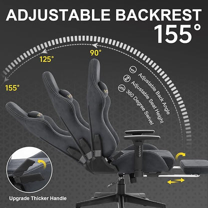 Vittanly Ergonomic Gaming Chair with Recline & Footrest
