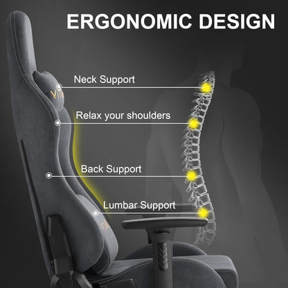 Vittanly Ergonomic Gaming Chair with Recline & Footrest